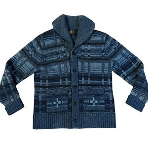RRL Ralph Lauren Indigo Cotton-Blend Cardigan Size Small
